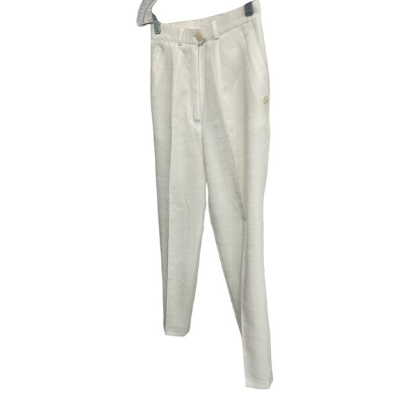 Vintage Pioneer Ladies Original White Tapered High Waisted Pleated Pants - Picture 3 of 8